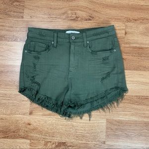 Eunina Lulu High Rise Cut Off Shortie Jean Shorts